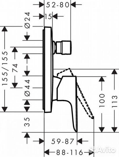 Смеситель для ванны Hansgrohe Talis E 71745670