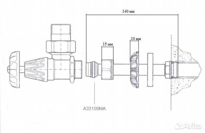 Комплект из 2 угловых кранов с трубками 1/2 бронза
