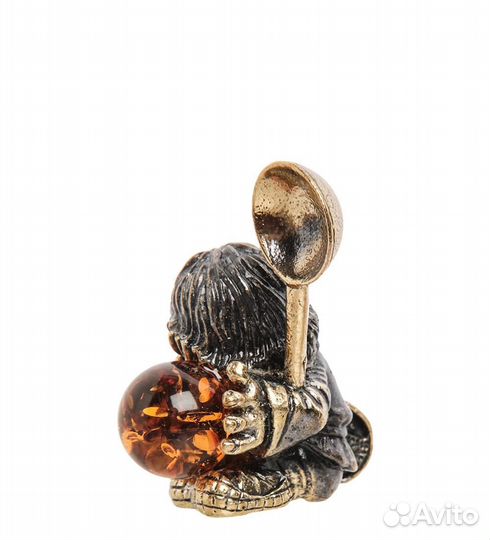 Фигурка Домовой (латунь, янтарь) A1983844