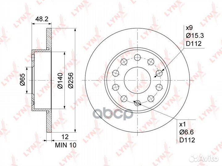 Диск тормозной зад BN1193 lynxauto