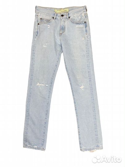 Off-White джинсы с потертой отделкой, 31 (S-M)
