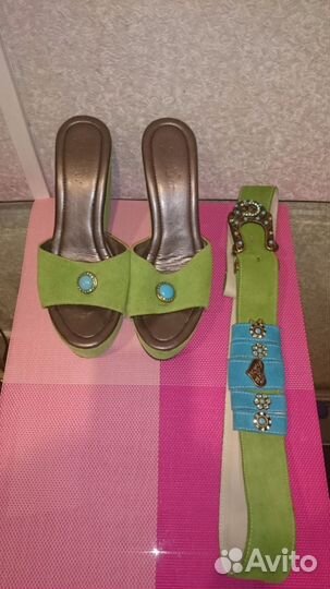 Сабо + ремень замша