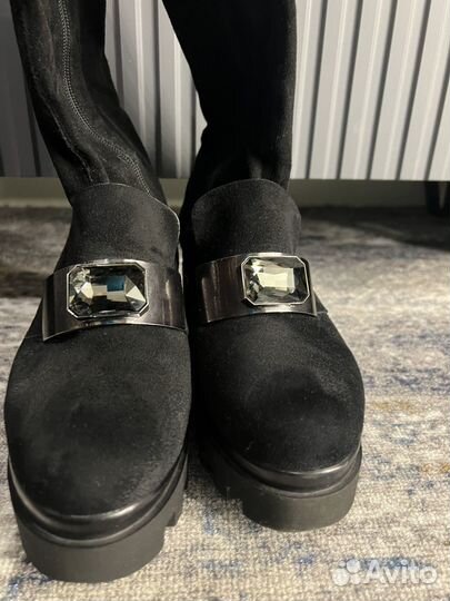 Ботфорты замшевые