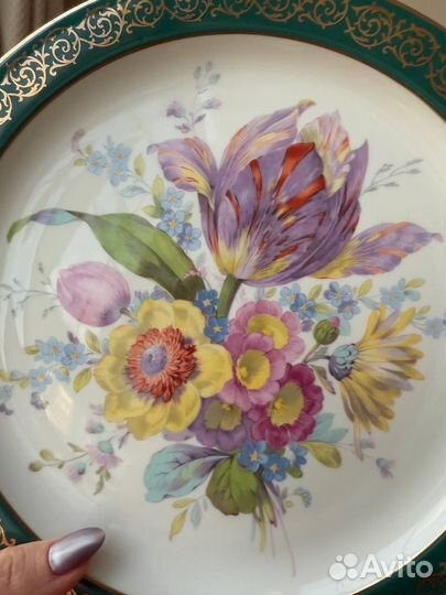 Антикварное шикарное блюдо для торта / десерта