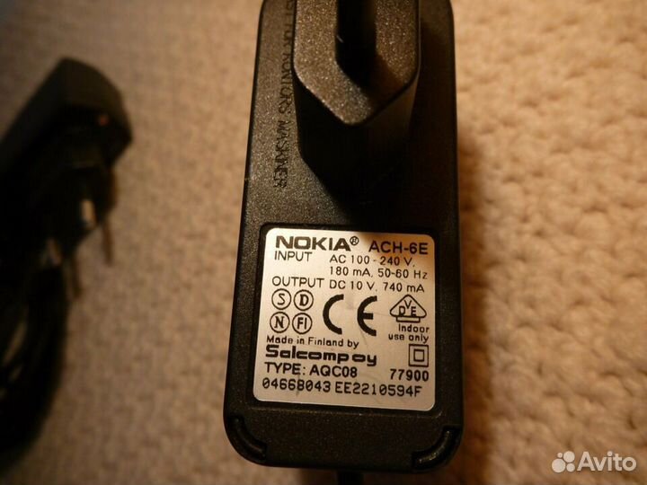 Сетевая зарядка Nokia ACH-6E для Nokia 8110 Новая