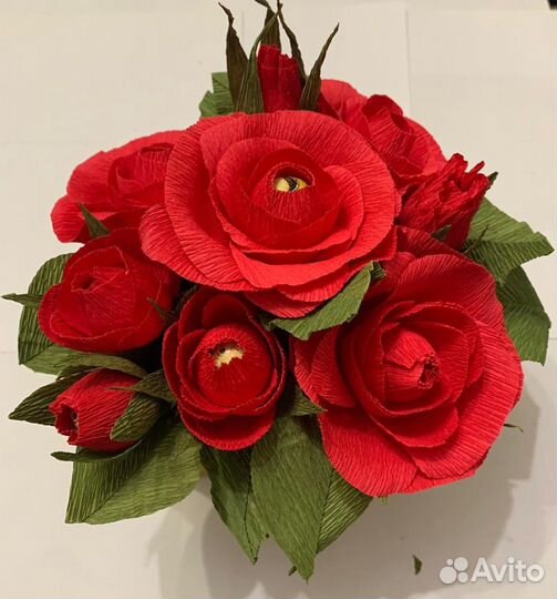 Букет из конфет. Цветы из конфет в коробочке