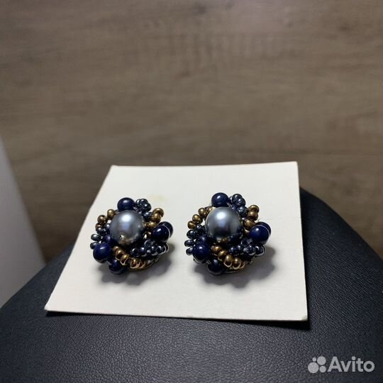 Винтажные Серьги Клипсы Чехословакия Ретро