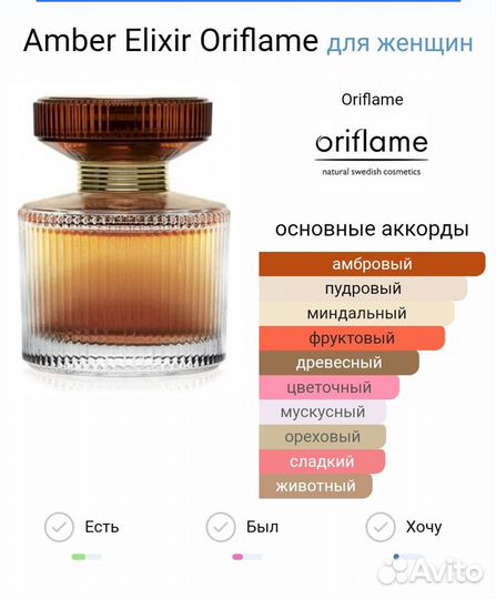 Oriflame Amber Elixir Вода парфюмерная 50 мл