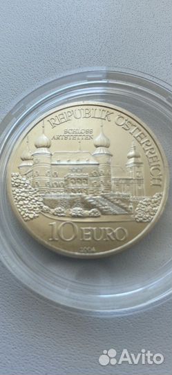 Монета серебро Австрия 2004 г, 10 евро