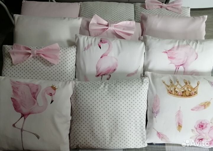 Бортики в кроватку + простынь на резинке