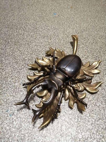 Бронзовый жук шкатулка ручная работа
