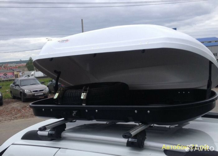 Автобокс на крышу Белый Turino Compact (360 л)