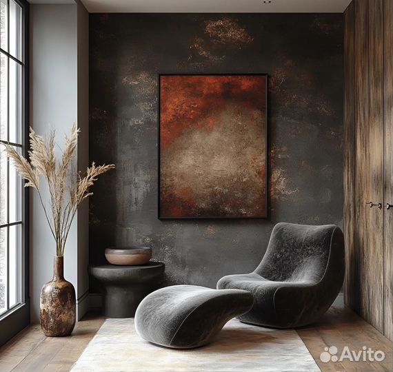 Стильная вертикальная картина с абстракцией