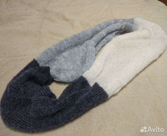 Вязаный вручную снуд разноцветный