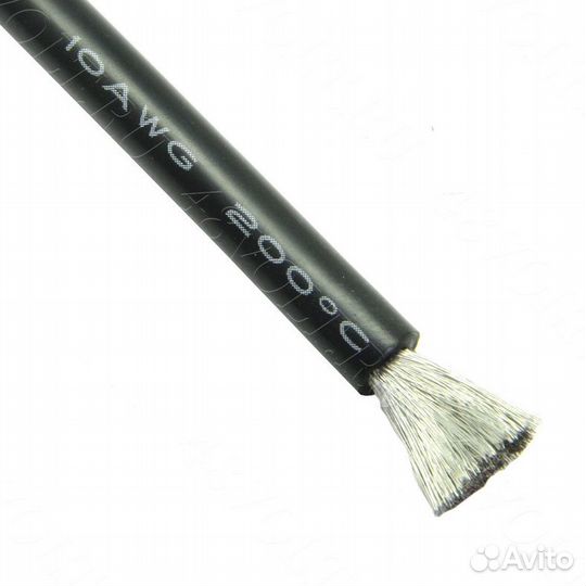 Силиконовый кабель 10 awg черный