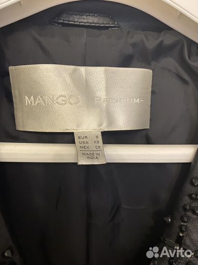 Кожаная куртка Mango, размер xs/s