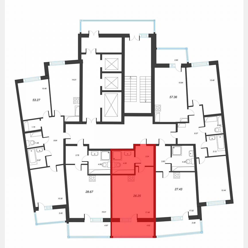 Квартира-студия, 29,6 м², 13/22 эт.