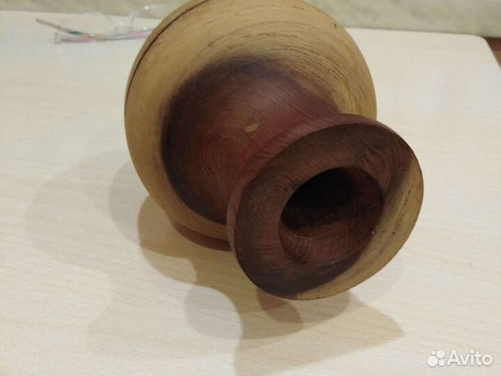 Деревянная ваза ручной работы