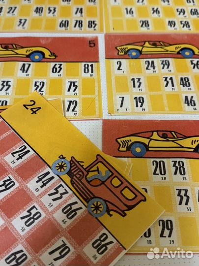 Лото карточки моющиеся клеенка СССР машинки