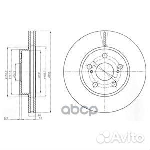 Диск тормозной передний (255х22) 5 отв BG4269 D