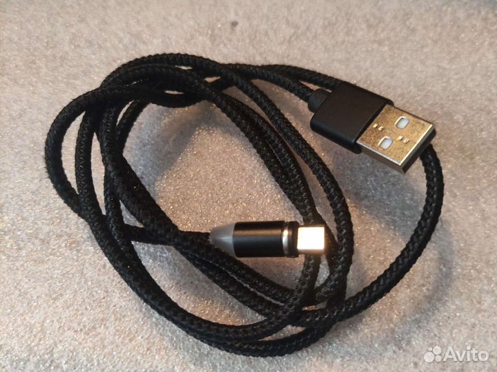 Кабель магнитный для usb type-c apple подсветка