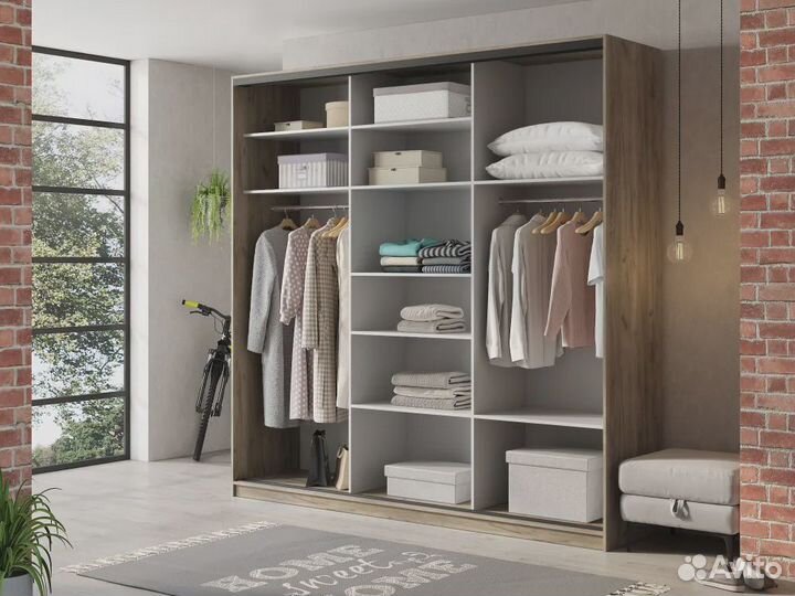 Шкаф купе 3-х дверный лофт