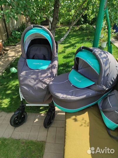 Коляска 2 в 1 всесезонная с надувными колёсами