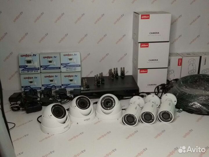 6 уличных камер полный к-т видеонаблюдения