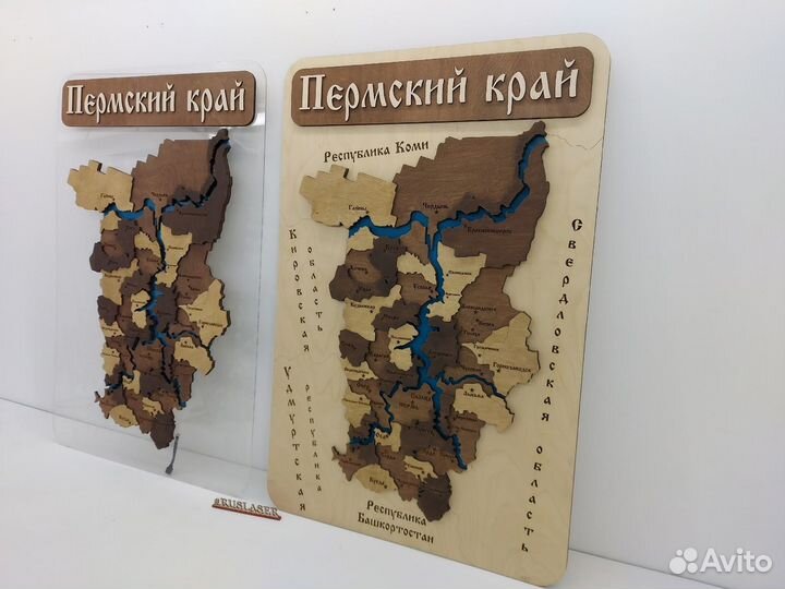 Карта Пермского края панно на акриле