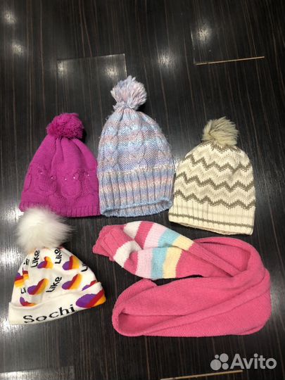 Шапки для девочки 4-7 лет