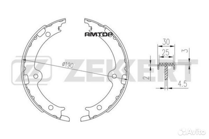 Zekkert BK4347 BK-4347 zekkert Колодки торм. бараб
