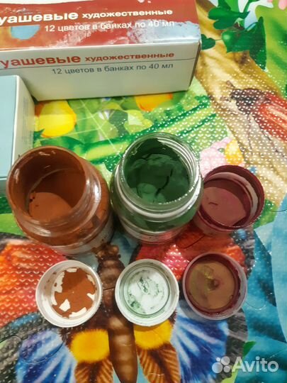 Краски гуашевые, акриловые