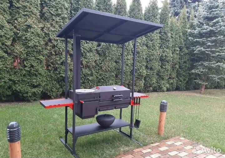 Печь-гриль Grillver Искандер Инклайн Эйр с крышей