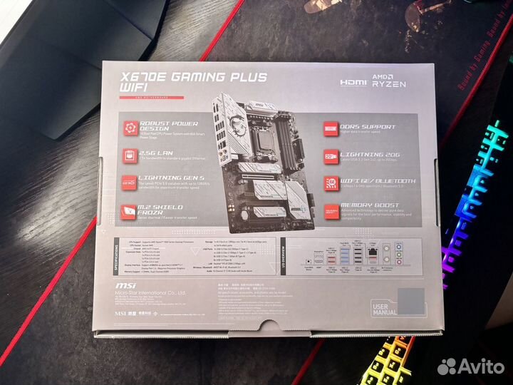 MSI X670E gaming plus wifi плата Новая