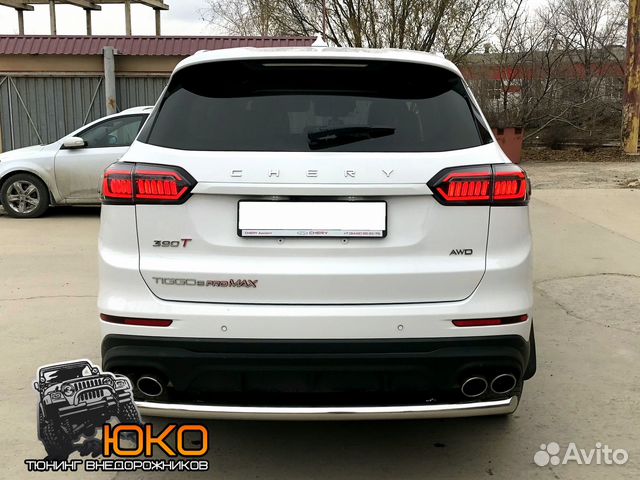 Защита заднего бампера Chery Tiggo 8 Pro Max