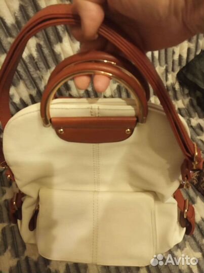 Сумка женская белая кож зам