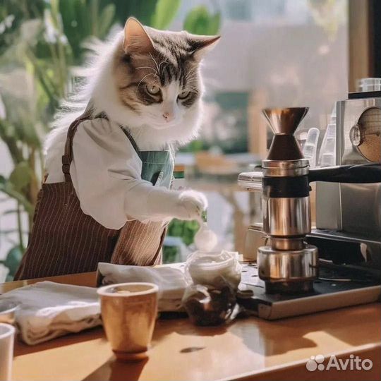 Обучение Бариста,обучили даже кота