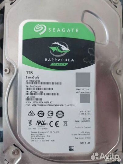 Жёсткий диск HDD Seagate BarraCuda 1Tb
