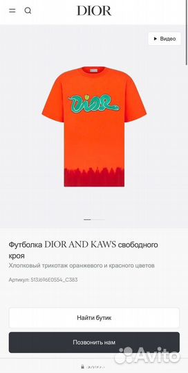 Футболка Dior & Kaws