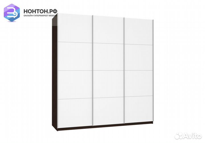 Шкаф-купе 3-х створчатый Прайм белый снег / венге