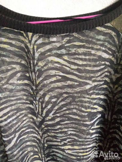 Лонгслив прозрачный с принтом зебра 46 sOliver