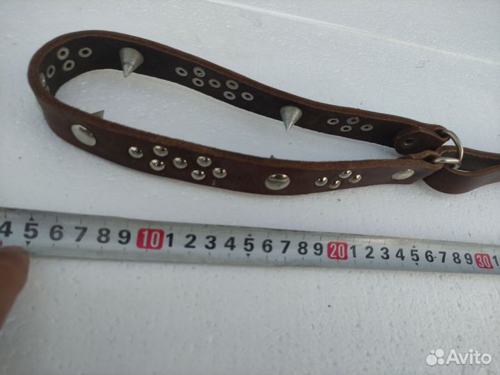 Ошейник кожа шипы строгий собака