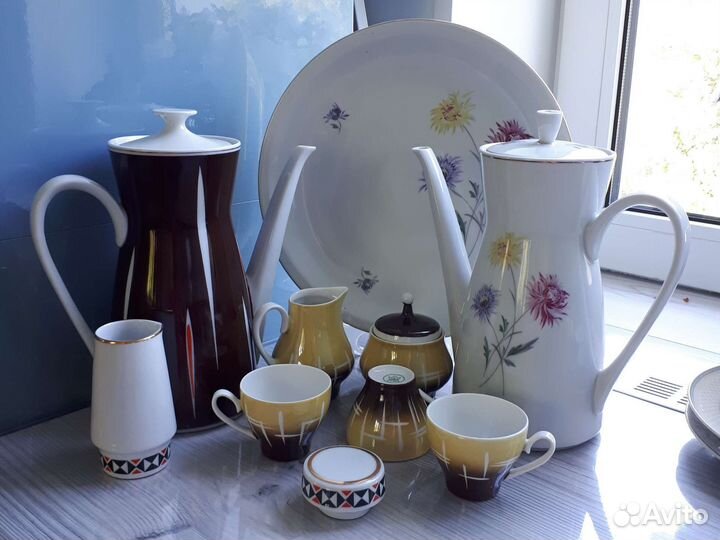 Сервиз кофейный kahla ГДР хризантемы,частями