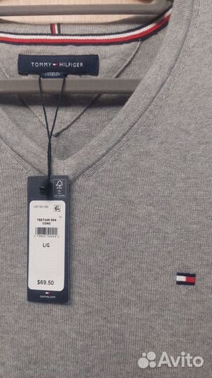 Свитер tommy hilfiger Flag Logo V-Neck Sweater