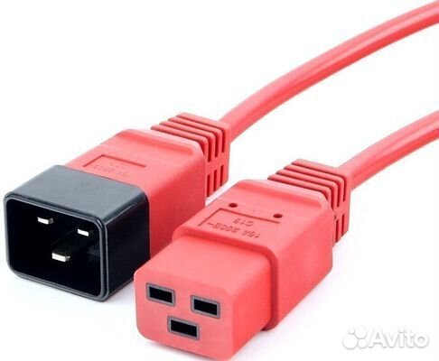 PowerCube RPC-189C191,8KO 1,8м Шнур PowerCube пвс-ап 3x1,5 C19-C20, красный, 16А 250В 2шт