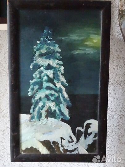 Картина масло.440 х 260 мм На севере диком 70-80г