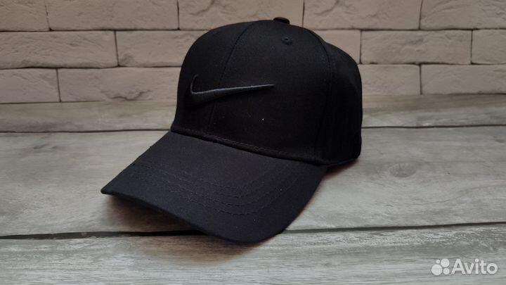 Кепка бейсболка nike черная на чёрном фоне летняя