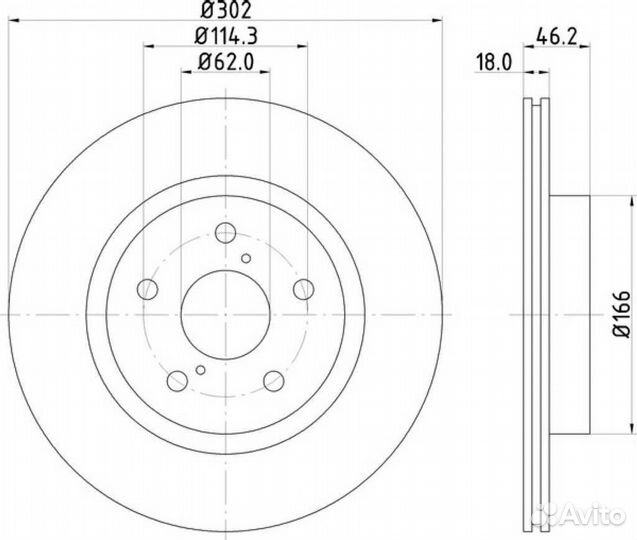 Диск тормозной toyota RAV4 SXA10C SXA10G SXA10W SXA11G SXA11W SXA15G SXA16G передний правый левый то