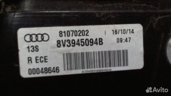 Фонарь крышки багажника Audi A3, 2014