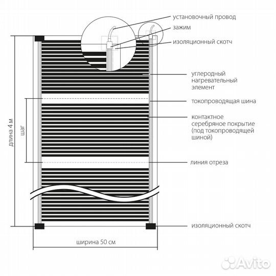 Пленочный теплый пол slim heat